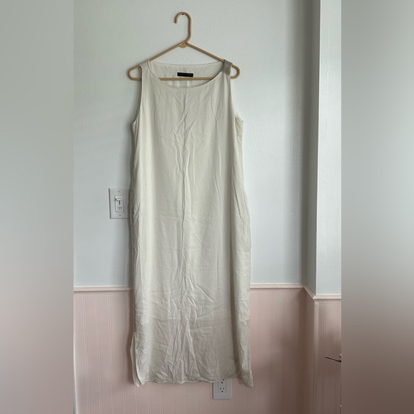 Fabiana Filippi Silk Maxi Dress Ivory Sleeveless XL Classic Time Capsule Italy - Picture 2 of 11